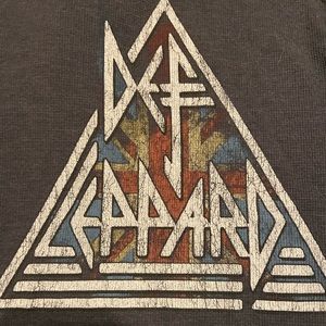 Def Leppard long sleeve thermal waffle knit shirt